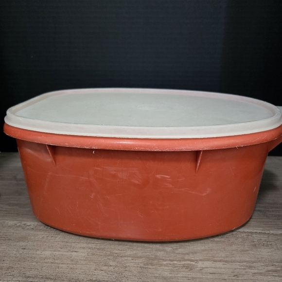 Orange Storage Container with White Lid - Picture 7 of 10